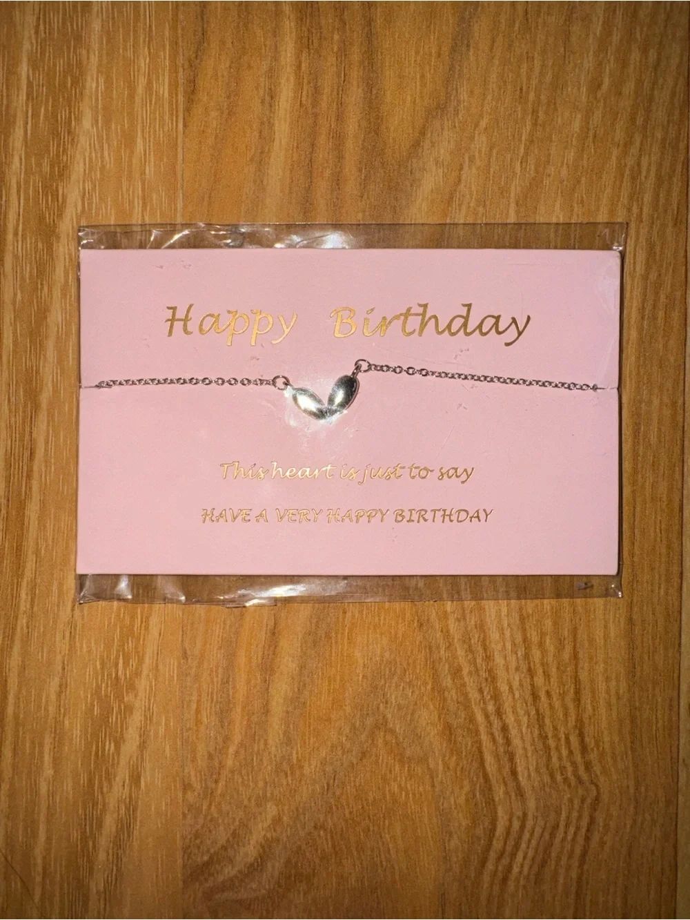 Silver Heart Pendant Necklace - Happy Birthday Card
